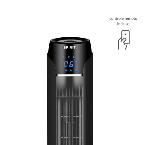 Ventilador de Torre Sky 90cm Preto e Prata 127V Spirit - Imagem 2