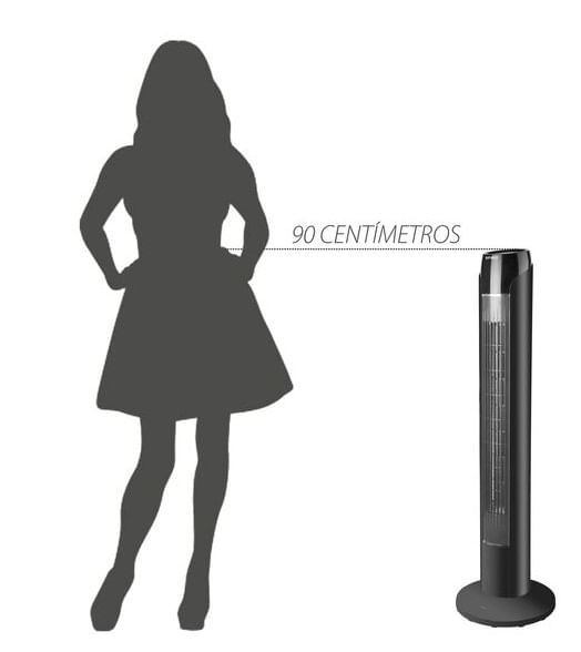 Ventilador de Torre Sky 90cm Preto e Prata 127V Spirit - Imagem 4
