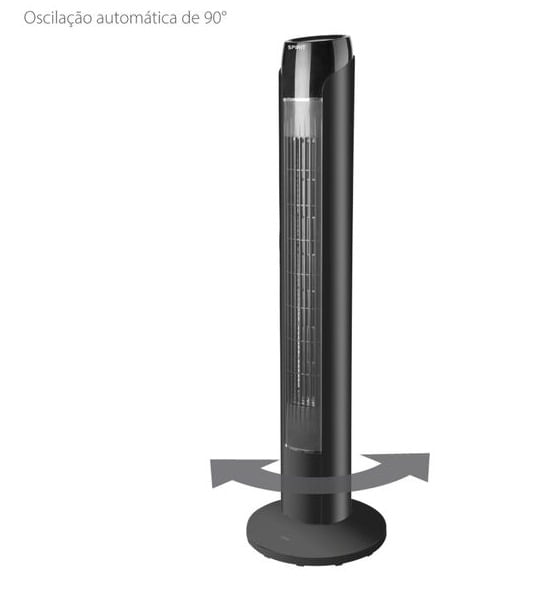 Ventilador de Torre Sky 90cm Preto e Prata 127V Spirit - Imagem 5