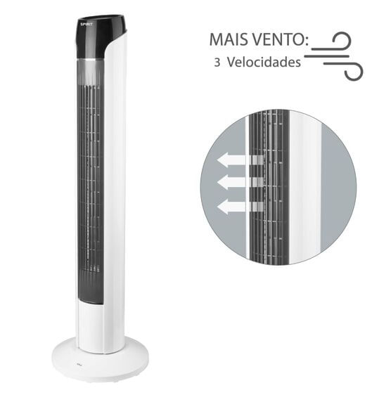 Ventilador de Torre Sky 90cm Branco e Prata 127V Spirit - Imagem 3