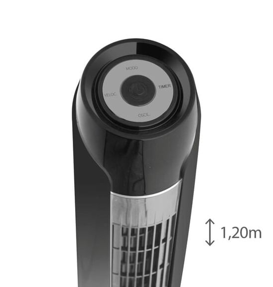 Ventilador de Torre Sky 120cm Preto e Prata 127V Spirit - Imagem 3