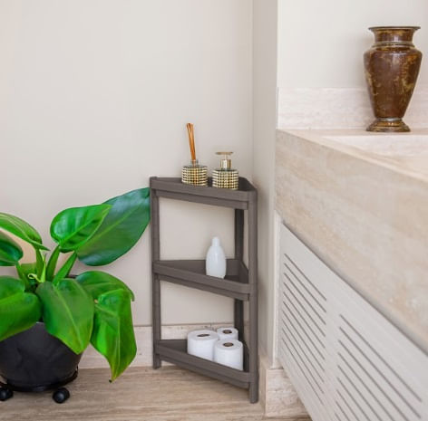 Estante Geo Canto 3 Prateleiras Cinza Organize - Imagem 2