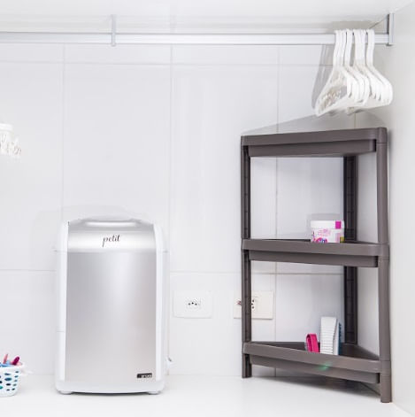 Estante Geo Canto 3 Prateleiras Cinza Organize - Imagem 3