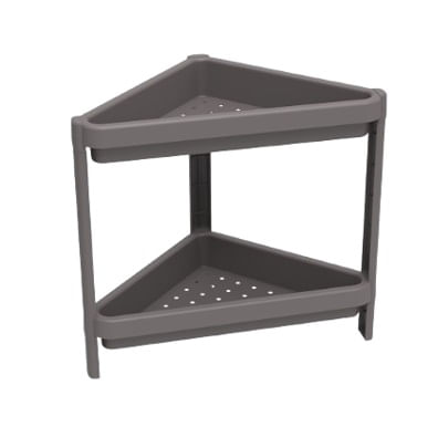 Estante Geo Canto 2 Prateleiras Cinza Organize