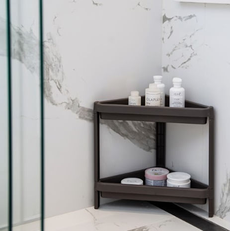 Estante Geo Canto 2 Prateleiras Cinza Organize - Imagem 3