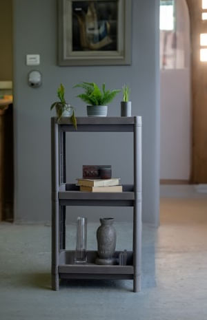 Estante Geo Base 3 Prateleiras Cinza Organize - Imagem 3