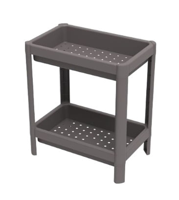 Estante Geo Base 2 Prateleiras Cinza Organize