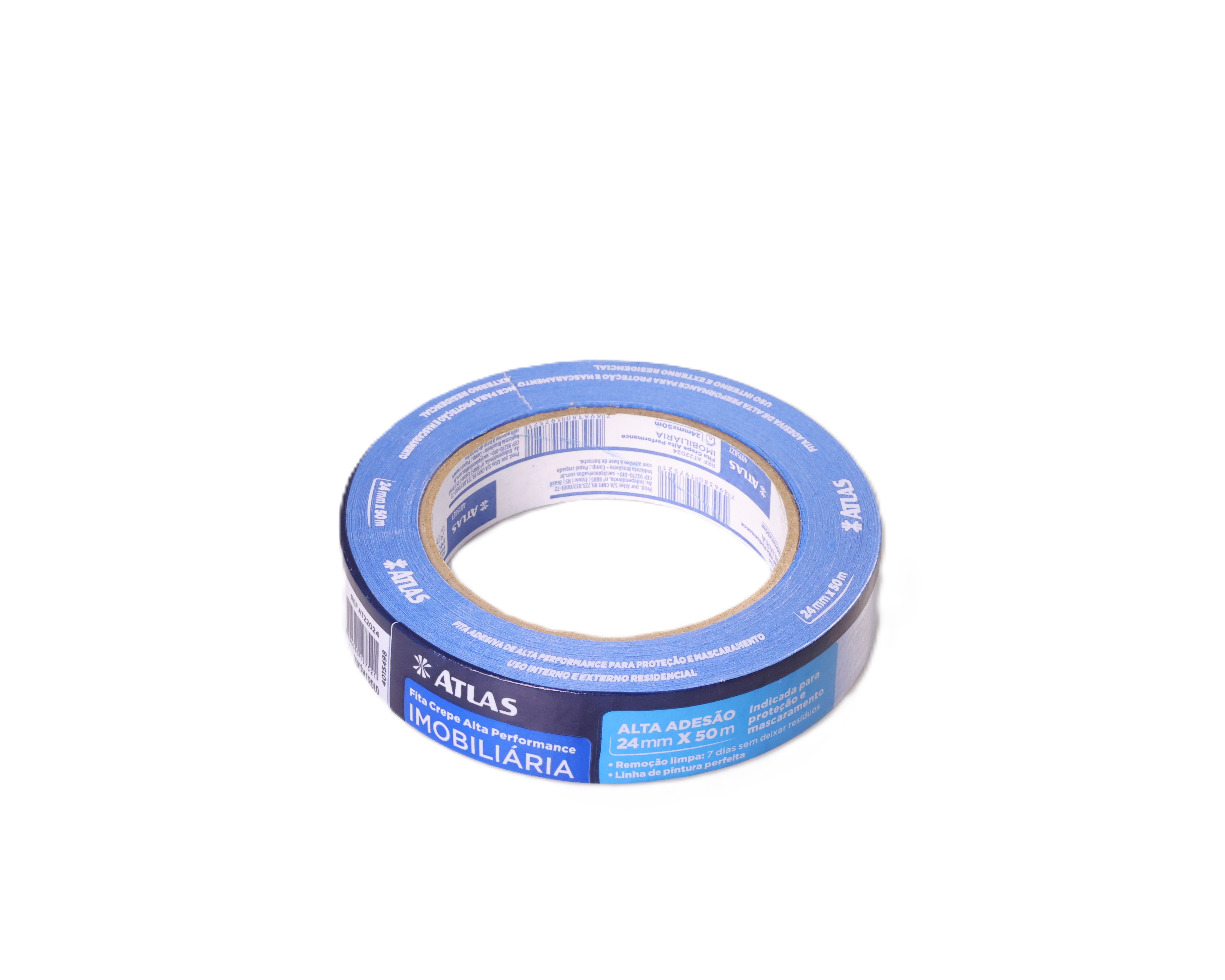 Fita Crepe Imobiliaria 24mmx50m Azul Atlas.