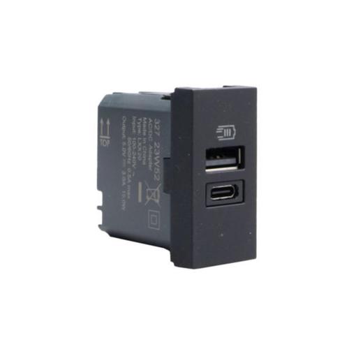 Modulo Carregador USB A+C 15W Matixgo Preto Pial