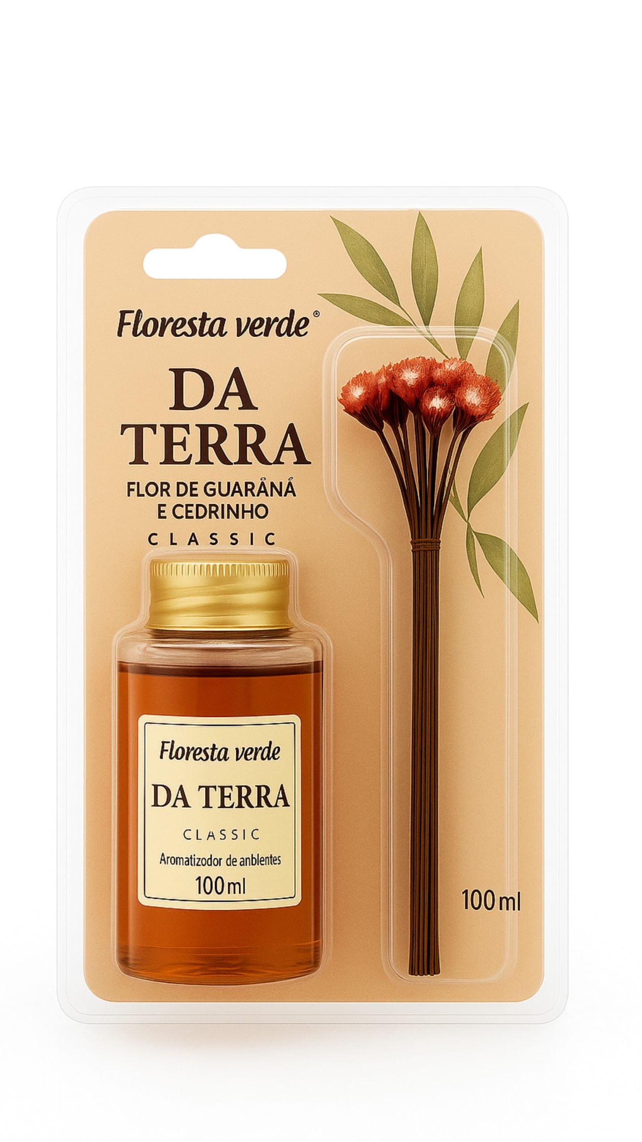 Difusor Aromatizante da Terra 100ml Marrom Floresta verde