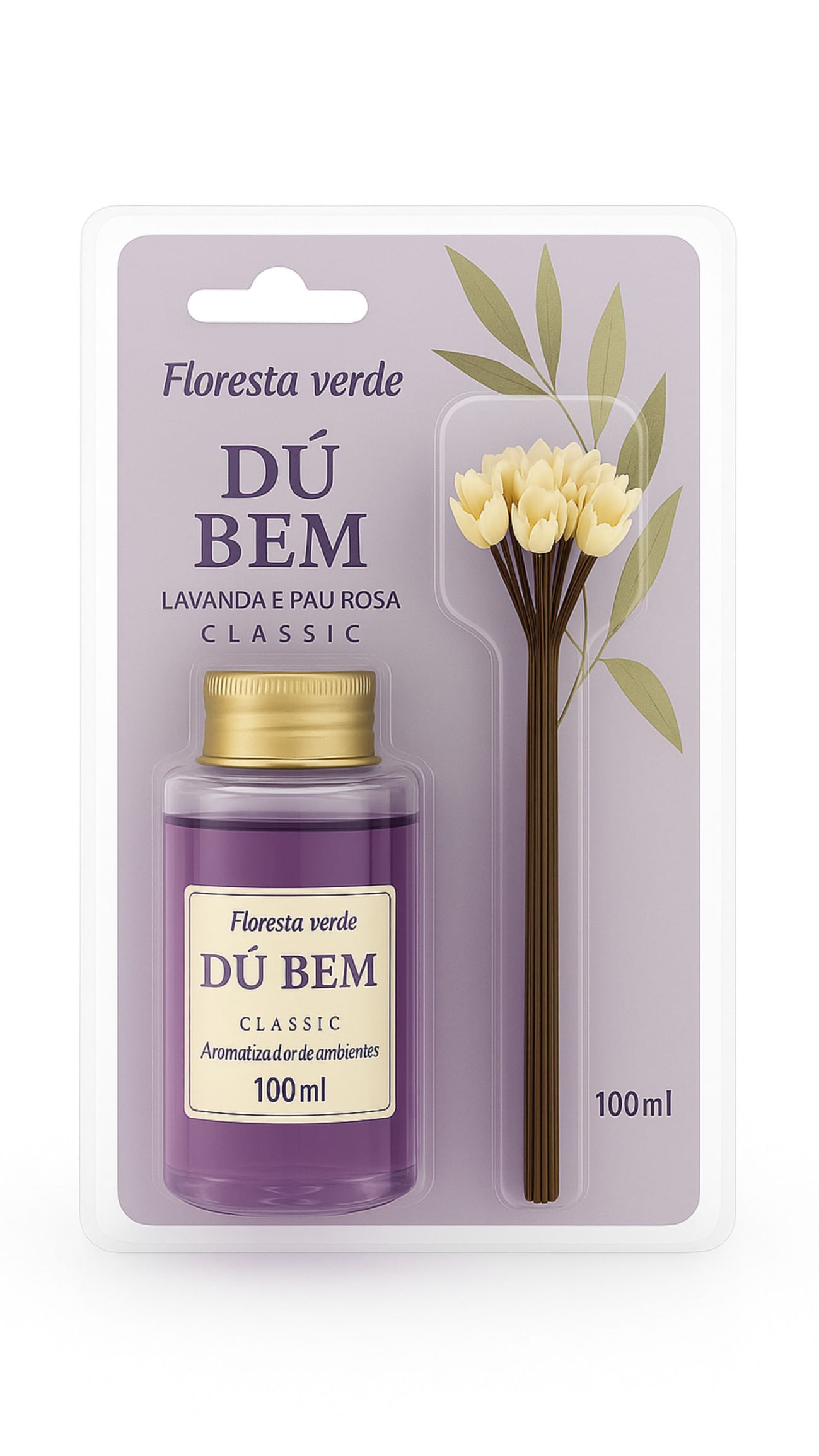 Difusor Aromatizante Du Bem 100ml Lilás Floresta verde