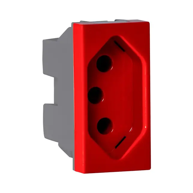 Módulo Tomada 2P+T 10A Matixgo Vermelho Pial