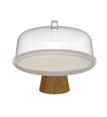 Boleira com Cúpula e Pé 25cm Lume Bege Fechado Martiplast
