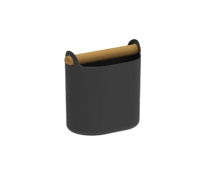 Porta Utensílios com Alça lume Preto Fechado Martiplast