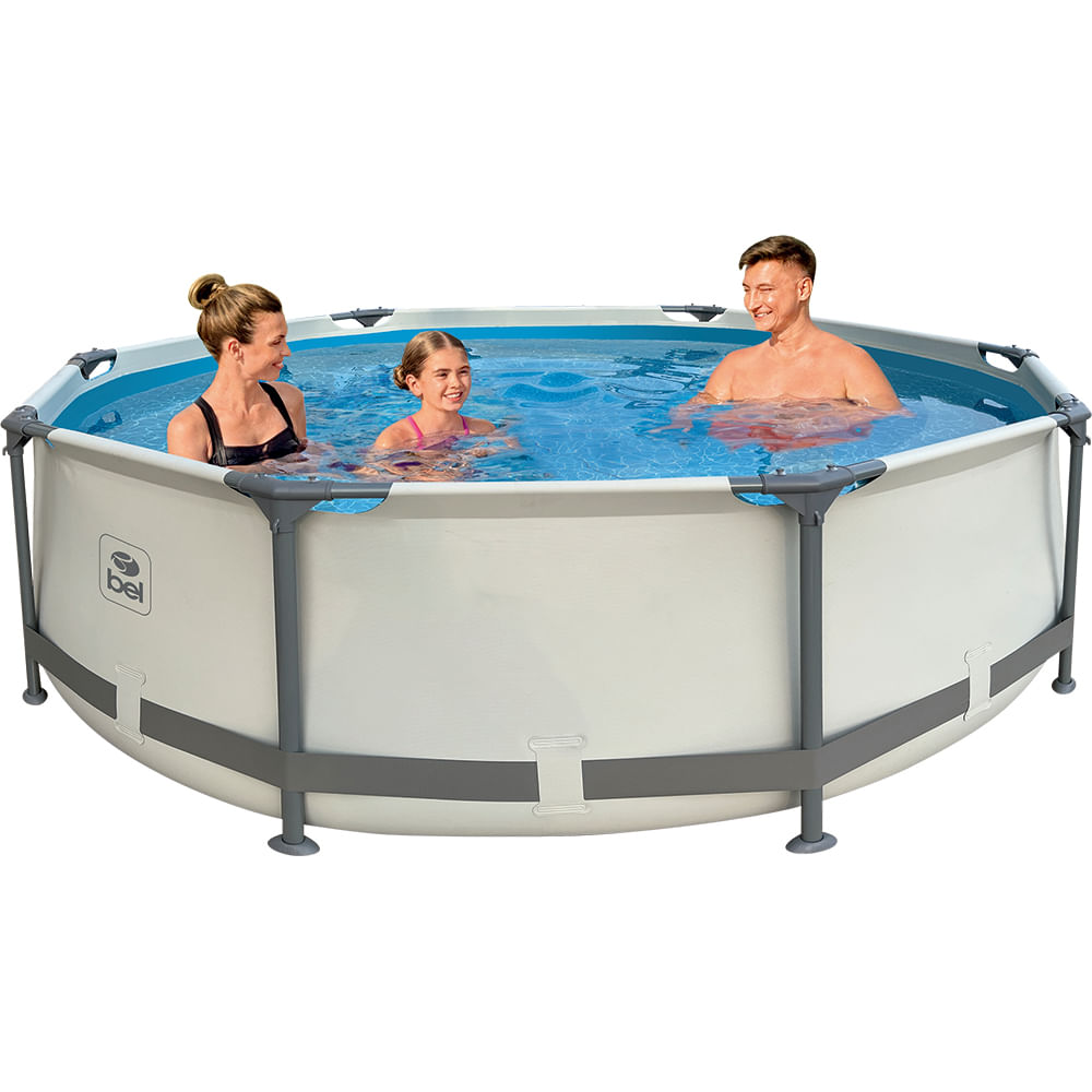 Piscina Armação 5000L 305x76Cm Cinza Belfix
