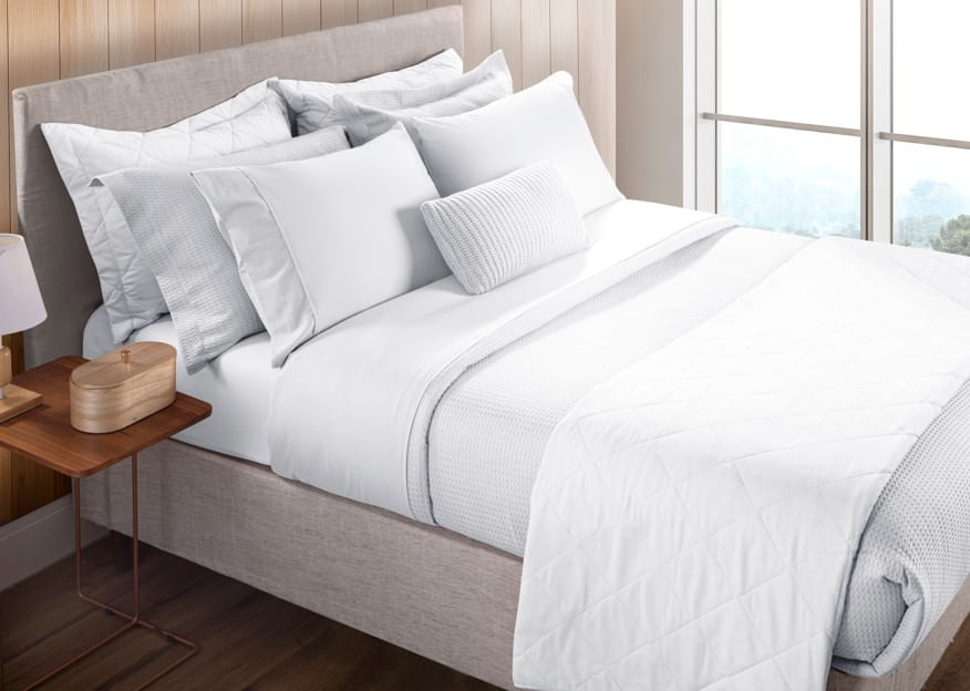 Jogo De Cama Cedros 4 Peças 150 Fios Com Vivo Casal Branco Becadecor