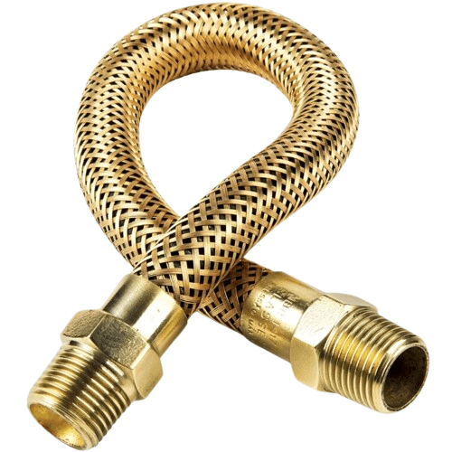 Tubo Flexível Inox Tomback 1/2x600mm Dourado Haenke