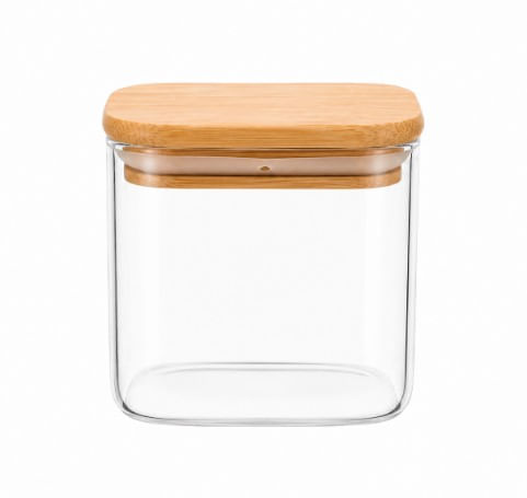 Pote de Vidro Retangular 650ML Transparente Kobe
