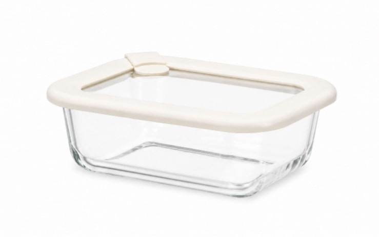 Pote de Vidro Retangular 370ML Transparente Kobe