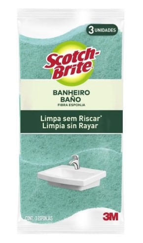 Esponja Não Risca Banho 3 Unidades Verde Scotch-Brite