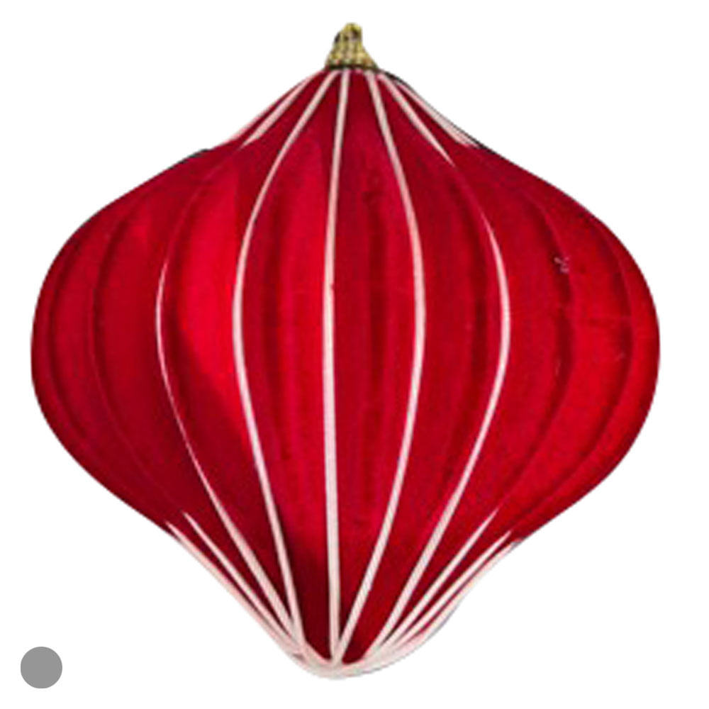 Enfeite Pendente Natal 12cm Vermelho Flor Arte