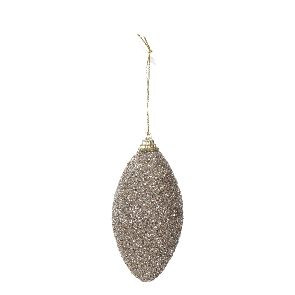 Enfeite Pendente Natal Champagne Flor Arte