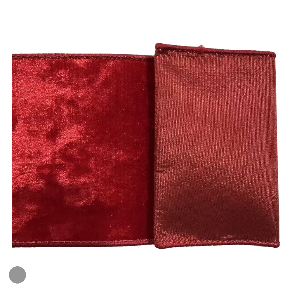 Fita Aramada Veludo 10cmx5m Vermelho Flor Arte