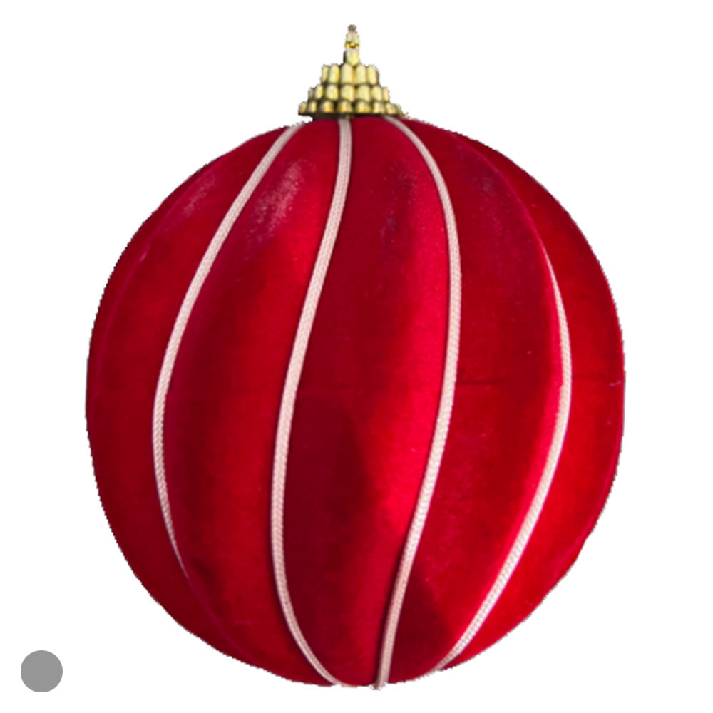 Bola Decorada Natal 8cm Vermelho Flor Arte